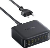 Baseus EnerFill FH21 2x USB-A / 4x USB-C Hálozati Töltőállomás 120W + Tápkábel 1,5m - Fekete