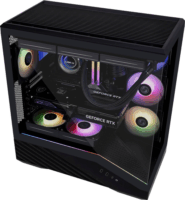 Lian Li Vector V100 RGB Midi Torony Számítógépház + 4db 120mm ventilátor - Fekete