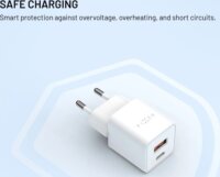 Fixed FIXCG30M-CA-WH Mini GaN USB-A / USB-C Hálózati Gyorstöltő Adapter 30W - Fehér