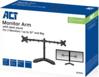 ACT AC8363 10"-32" Monitor Asztali Tartó Kar - Fekete (2 kijelző)