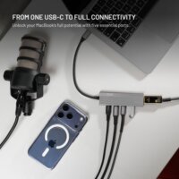 Fixed FIXHU-CR-GR 5-port USB-C HUB 100W (1x HDMI + 2x USB-C + 1x USB-A)