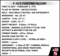 COBI F-16C Fighting Falcon Repülőgép 463 Darabos Építőjáték