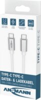 Ansmann 1700-0213 USB-C Apa - USB-C Apa Adat és Töltőkábel 60 Watt 1,2m - Fehér
