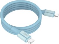 Ansmann 1700-0202 USB-C Apa - USB-C Apa Mágneses Szilikon Adat és Töltőkábel 1,2m - Kék