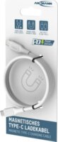 Ansmann 1700-0203 USB-C Apa - USB-C Apa Mágneses Szilikon Adat és Töltőkábel 1,2m - Fehér