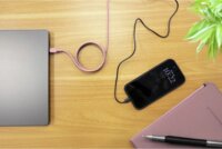 Ansmann 1700-0205 USB-C Apa - USB-C Apa Mágneses Szilikon Adat és Töltőkábel 1,2m - Rózsaszín