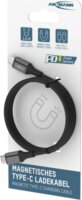 Ansmann 1700-0204 USB-C Apa - USB-C Apa Mágneses Szilikon Adat és Töltőkábel 1,2m - Fekete
