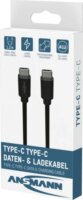 Ansmann 1700-0207 USB-C Apa - USB-C Apa Adat és Töltőkábel 60 Watt 1,2m - Fekete
