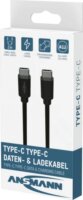 Ansmann 1700-0208 USB-C Apa - USB-C Apa Adat és Töltőkábel 60 Watt 2m - Fekete