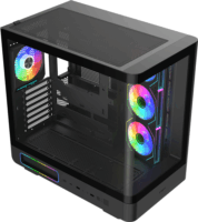 FSP M581 Midi Torony Számítógépház + 4db 120mm ventilátor - Fekete