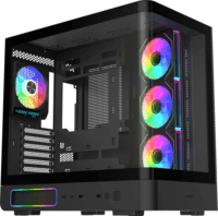 FSP M581 Midi Torony Számítógépház + 4db 120mm ventilátor - Fekete