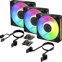 ARCTIC BioniX P12 A-RGB 120mm PWM Rendszerhűtő ventilátor 3db - Fekete