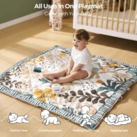 Momcozy GM017-C700NB-A Baba játszó szőnyeg 127 x 127 cm - Green Forest minta