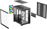 Ocypus Delta C74 ARGB Midi Torony Számítógépház + 2db 120mm ventilátor - Fekete