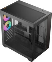 Ocypus Delta C74 ARGB Midi Torony Számítógépház + 2db 120mm ventilátor - Fekete