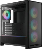 Ocypus Delta C70 ARGB Midi Torony Számítógépház + 4db 120mm ventilátor - Fekete