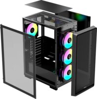 Ocypus Gamma C60 ARGB Midi Torony Számítógépház + 4db 120mm ventilátor - Fekete