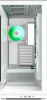 Montech TG3 Midi Torony Számítógépház + 1db 360mm ventilátor + 1db 120mm ventilátor - Fehér