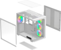 Ocypus Iota C70 Curve ARGB Digital Midi Torony Számítógépház + 4db 120mm ventilátor - Fehér