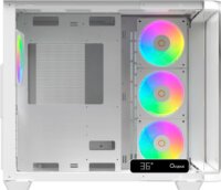 Ocypus Iota C70 Curve ARGB Digital Midi Torony Számítógépház + 4db 120mm ventilátor - Fehér