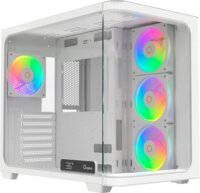 Ocypus Iota C70 Curve ARGB Digital Midi Torony Számítógépház + 4db 120mm ventilátor - Fehér