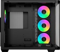 Ocypus Iota C70 Curve ARGB Digital Midi Torony Számítógépház + 4db 120mm ventilátor - Fekete