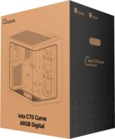Ocypus Iota C70 Curve ARGB Digital Midi Torony Számítógépház + 4db 120mm ventilátor - Fekete