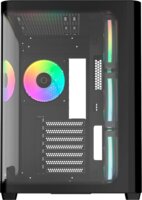 Ocypus Iota C70 Curve ARGB Digital Midi Torony Számítógépház + 4db 120mm ventilátor - Fekete