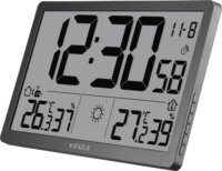 Kienzle Jumbo NEO LCD Rádióvezérelt fali óra időjárás-állomással 1 külső szenzorral - Szürke