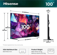 Hisense 100" 100E7S PRO 16:9 4K UltraHD QLED Smart TV