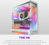 NZXT H6 2026 All White Midi Torony Számítógépház - Fehér