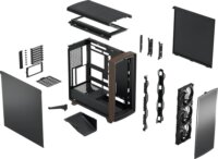 Fractal Design Summit Black Solid Midi Torony Számítógépház + 3db 140mm ventilátor - Fekete/Fa