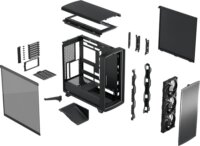 Fractal Design Summit Ambience Blackout TG Light Tint Midi Torony Számítógépház + 3db 140mm ventilátor - Fekete
