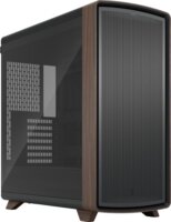 Fractal Design Summit Black TG Light Tint Midi Torony Számítógépház + 3db 140mm ventilátor - Fekete/Fa
