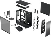 Fractal Design Summit Blackout TG Light Tint Midi Torony Számítógépház + 3db 140mm ventilátor - Fekete