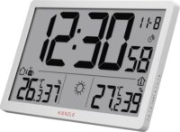 Kienzle Jumbo NEO LCD Rádióvezérelt fali óra időjárás-állomással 1 külső szenzorral - Fehér