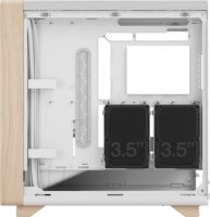 Fractal Design Summit Chalk White TG Clear Tint Midi Torony Számítógépház + 3db 140mm ventilátor - Fehér/Fa