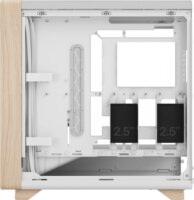 Fractal Design Summit Chalk White TG Clear Tint Midi Torony Számítógépház + 3db 140mm ventilátor - Fehér/Fa