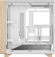 Fractal Design Summit Chalk White TG Clear Tint Midi Torony Számítógépház + 3db 140mm ventilátor - Fehér/Fa