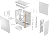 Fractal Design Summit Chalk White Solid Midi Torony Számítógépház + 3db 140mm ventilátor - Fehér/Fa