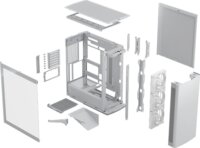 Fractal Design Define One Light TG Clear Tint Midi Torony Számítógépház + 3db 140mm ventilátor - Fehér