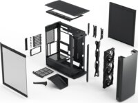 Fractal Design Define One Dark TG Light Tint Midi Torony Számítógépház + 3db 140mm ventilátor - Fekete