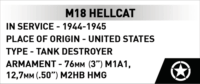 COBI 2679 M18 Hellcat Tank 1026 Darabos Építőkészlet
