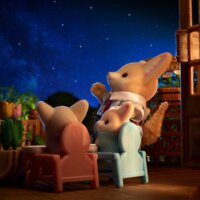 Epoch Sylvanian Families Sivatagi Róka Család Figura Készlet Babakocsival 8cm
