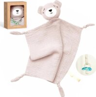 Momcozy SU001-PK70000N46101-A Pamut Szundikendő 28 × 28 × 8 cm - Rózsaszín Maci