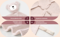 Momcozy SU001-PK70000N46101-A Pamut Szundikendő 28 × 28 × 8 cm - Rózsaszín Maci