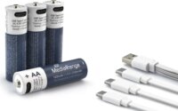 MediaRange MRBAT161 Újratölthető Lítium Mignon Elem AA USB-C 1400mAh 1.5V (4db / csomag)