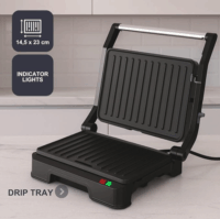 Black+Decker BXGR1001E Elektromos Asztali Grillsütő 1000 Watt - Fekete