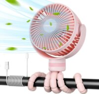 Momcozy PF001-PK10BA-A Hordozható Akkus ventilátor Ø 10cm - Rózsaszín