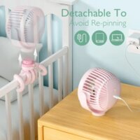 Momcozy PF001-PK10BA-A Hordozható Akkus ventilátor Ø 10cm - Rózsaszín